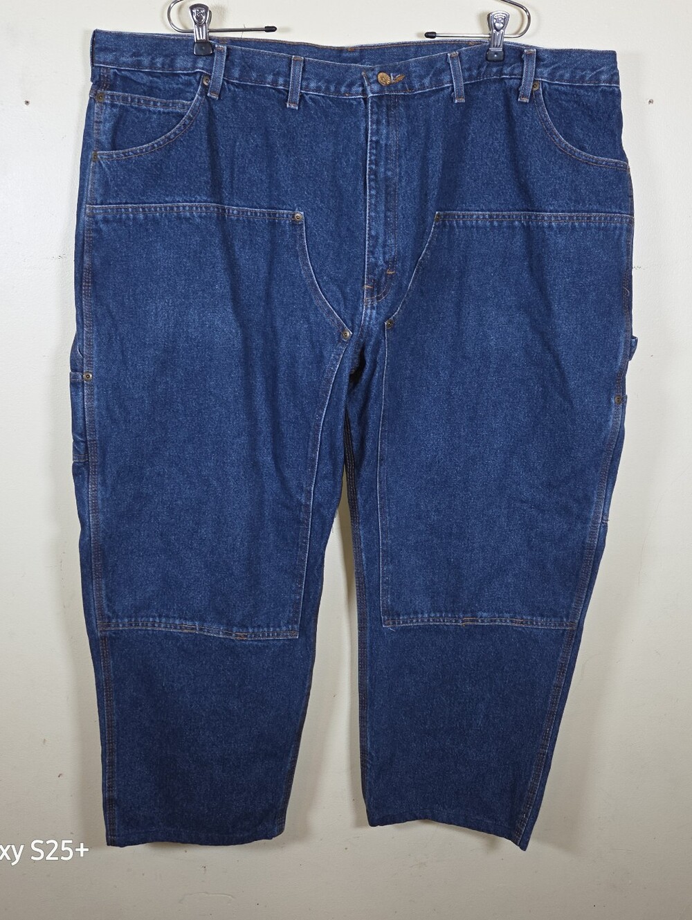 KEY Polar King Men's Contractor Grade Double Front Denim Dungarees Jeans 47 x 27